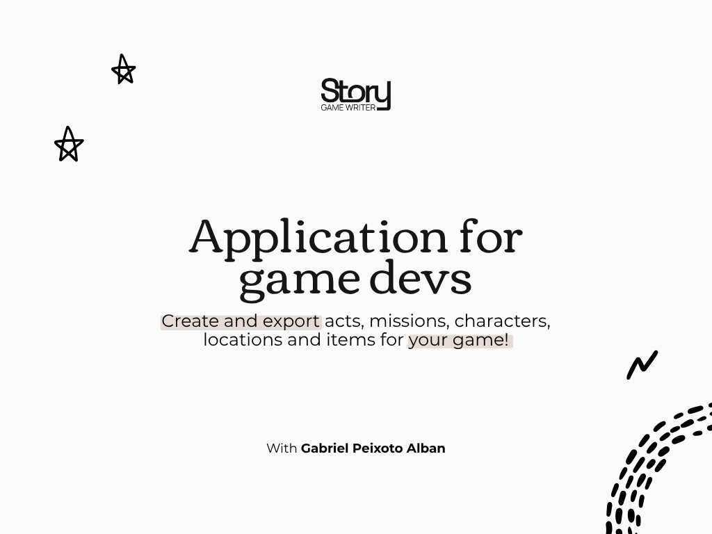 Game Story Writer project, system for game developers